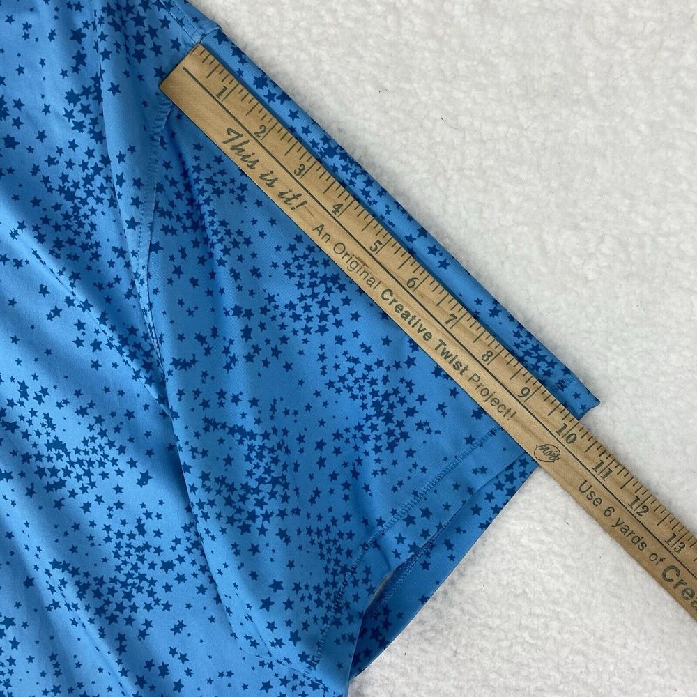 G Fore Shirt Mens XXL Blue Golf Performance Polo Star All Over Geometric READ - Picture 13 of 15